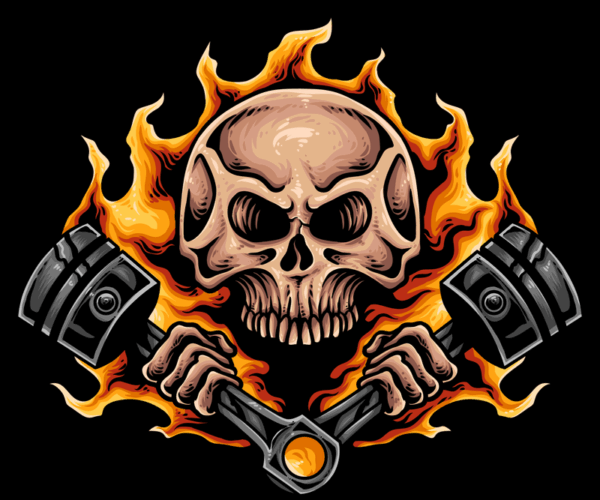 Flaming Skull - Automotive Rage