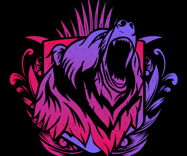 Roaring Bear - Vaporwave Crest
