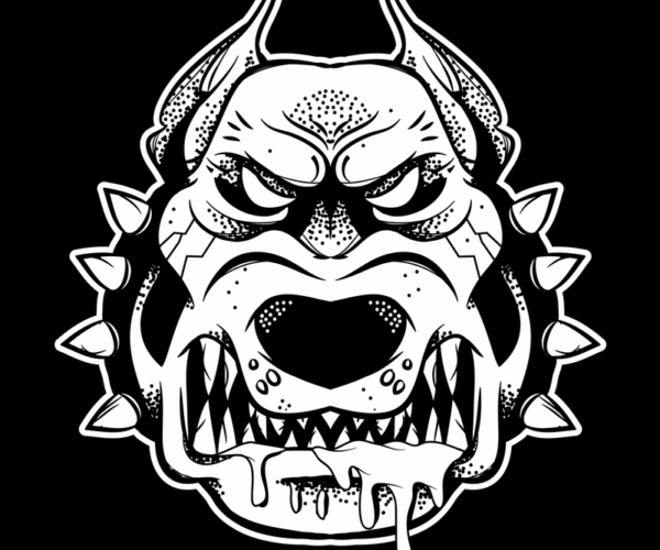 Rabid Dog Cartoon - Spiked Collar