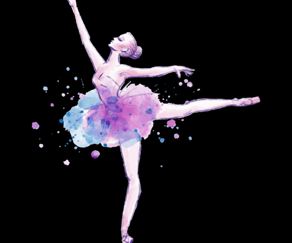 Watercolor Ballerina - Delicate Dancer