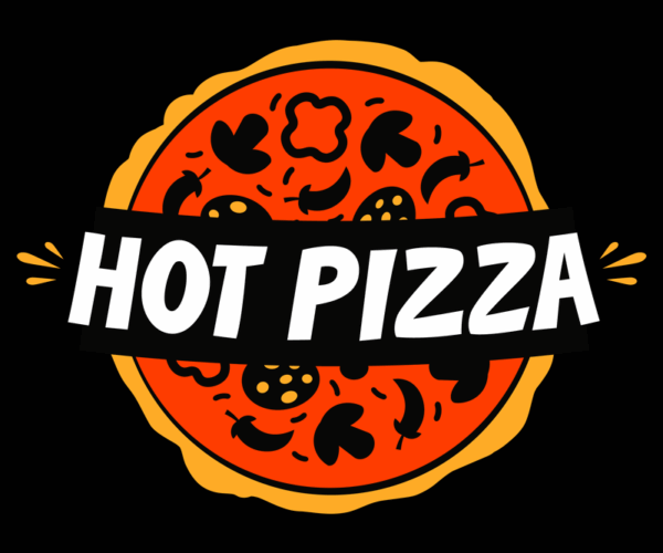 Hot Pizza - Vector Badge Design