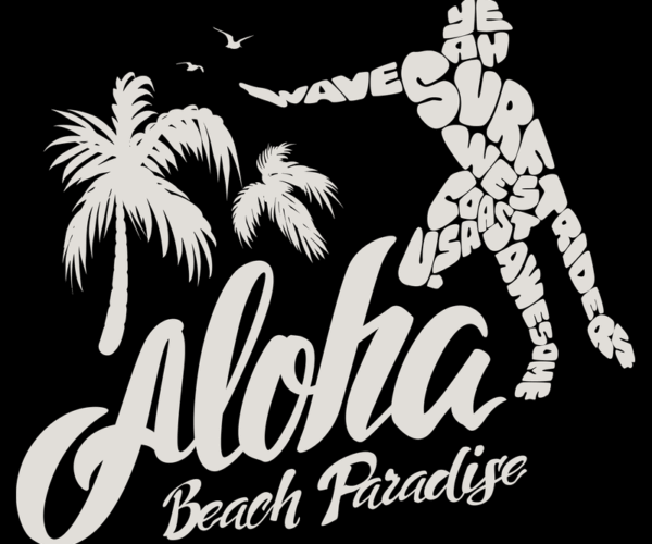 Surfing Paradise - Typography Vector