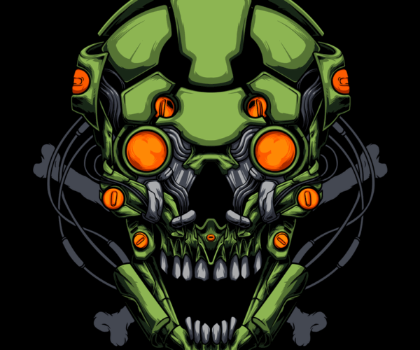 Cybernetic Skull - Mechanical Horror