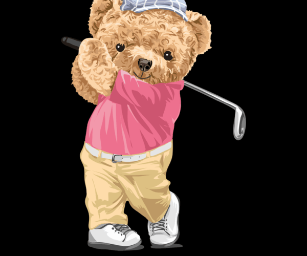 Golfer Bear - Playful Swing