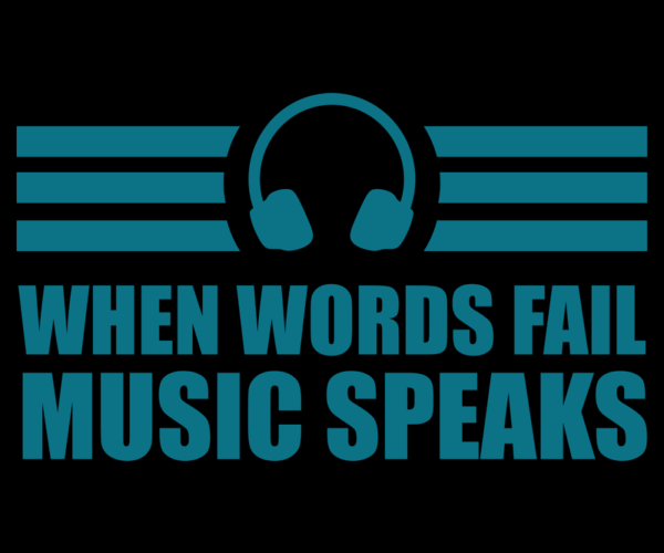 Headphones Logo + Inspirational Music Quote
