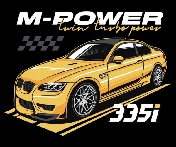 Yellow BMW - Twin Turbo Power