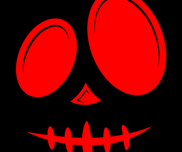 Spooky Skull Face - Cartoon Halloween