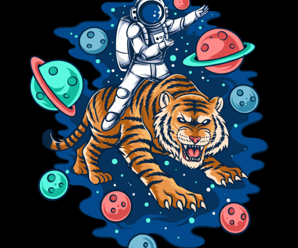 Cosmic Rider - Astronaut & Tiger