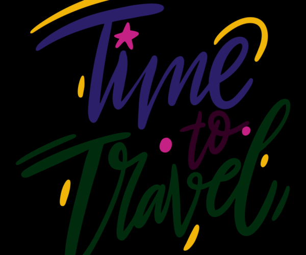 Time to Travel - Colorful Typography