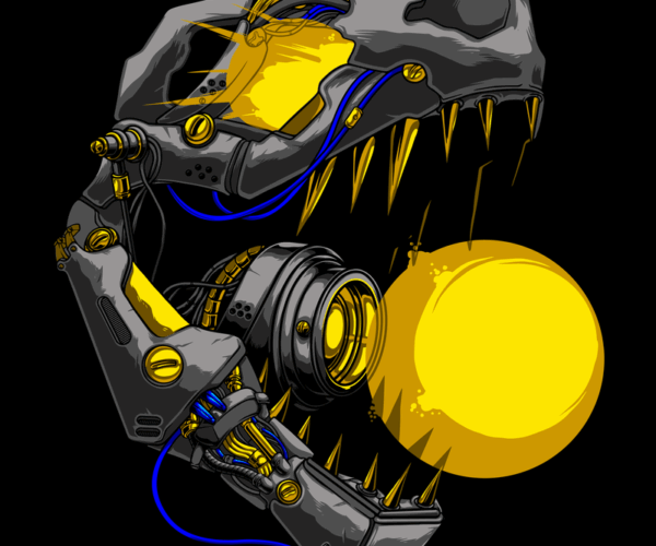 Robotic T-Rex Skull - Cyberpunk Edition