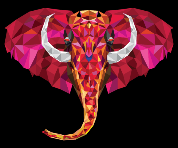 Geometric Elephant - Vibrant Facets