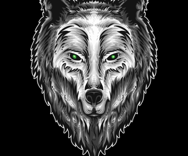 Green-Eyed Wolf - Protector of the Wild