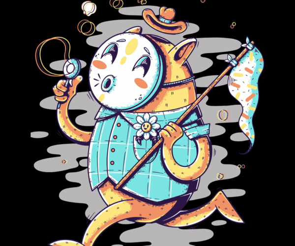 Bubble Chaser - Whimsical Cartoon Design