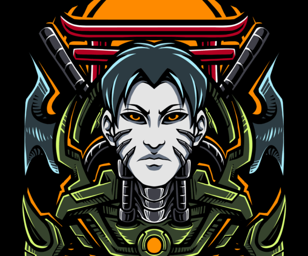 Cyberpunk Geisha - Futuristic Guardian