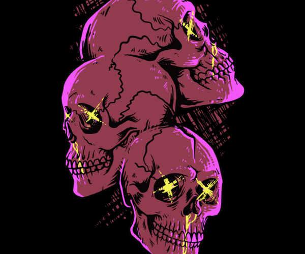 Skulls of the Damned - Neon Stack