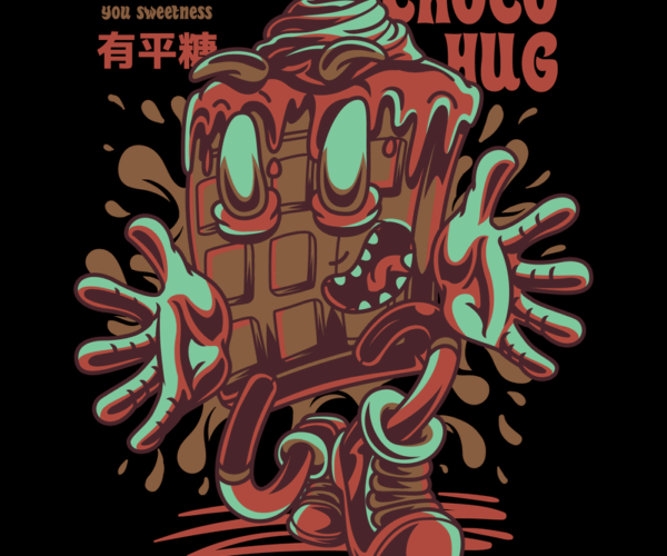 Choco Hug - Waffle Cartoon Mascot