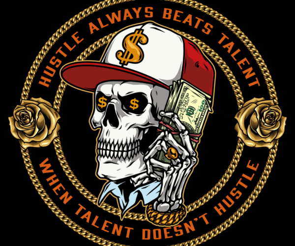 Hustle Skeleton - Motivational Graphic