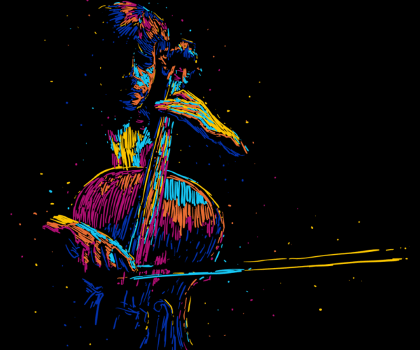 Cello Player - Abstract Rendition