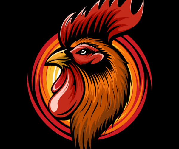 Fiery Rooster - Vector Illustration
