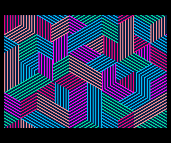 Geometric Illusion - Vibrant Lines