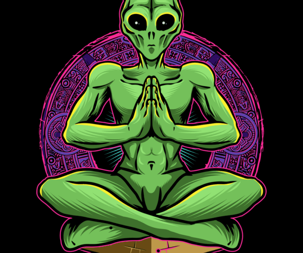 Meditating Alien - Aztec Fusion