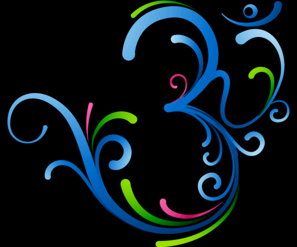 Om Symbol - Neon Swirl