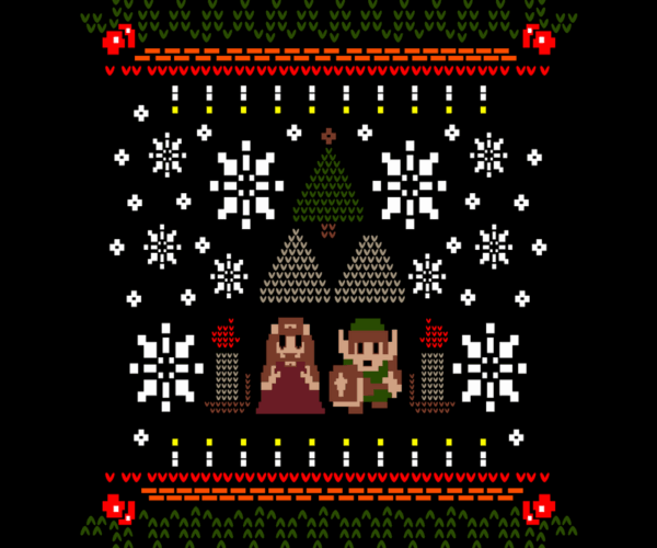 Pixel Zelda Christmas - Holiday Sweater Edition