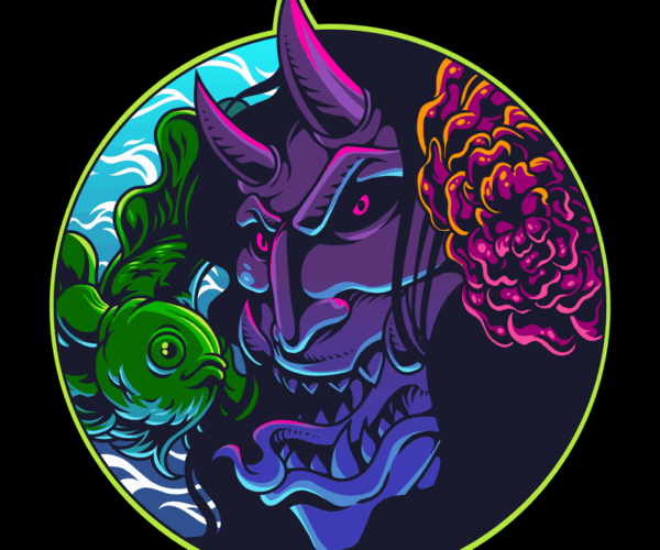 Oni Mask - Koi Pond Guardian
