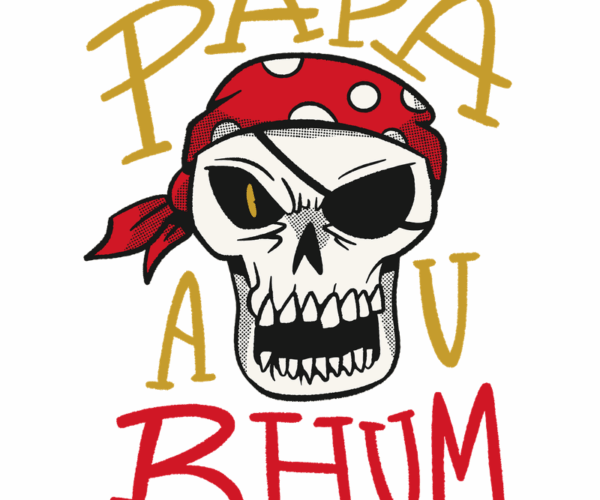 Papa au Rhum - Skull Pirate Design