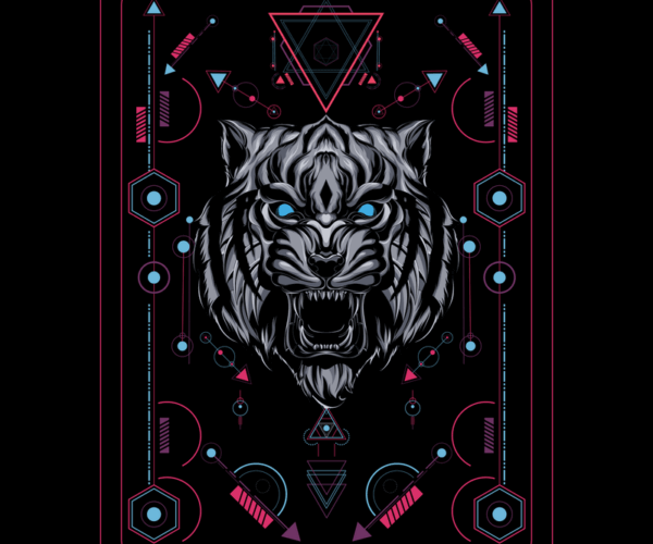 Cybernetic Tiger - Sacred Geometry