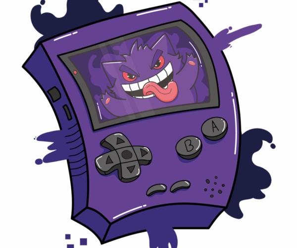 Gengar Game Boy - Retro Pixel Spirit