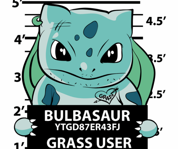 Bulbasaur Mugshot - Grass-Type Criminal