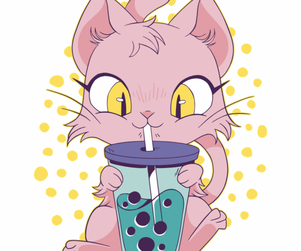 Bubble Tea Cat - Kawaii Cute Edition