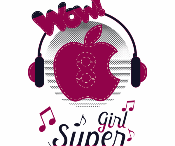 Apple Headphones Girl - Super Sounds