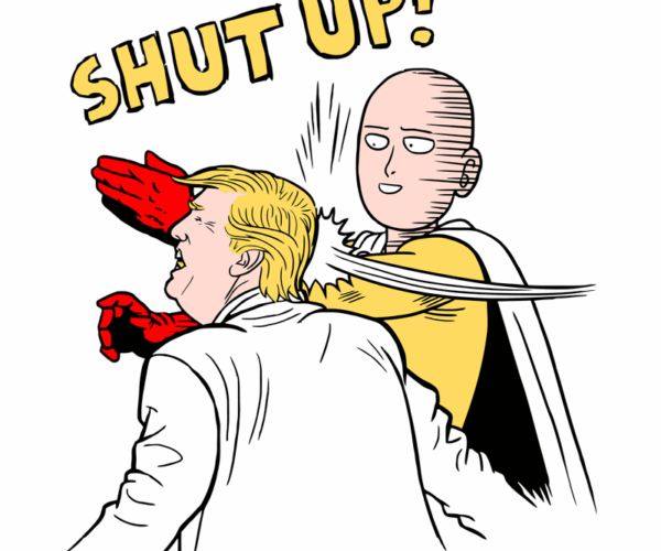 One-Punch Man Silences Trump - Political Pop Art