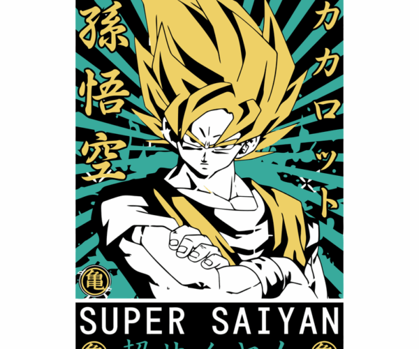 Super Saiyan Goku - Retro Anime Poster
