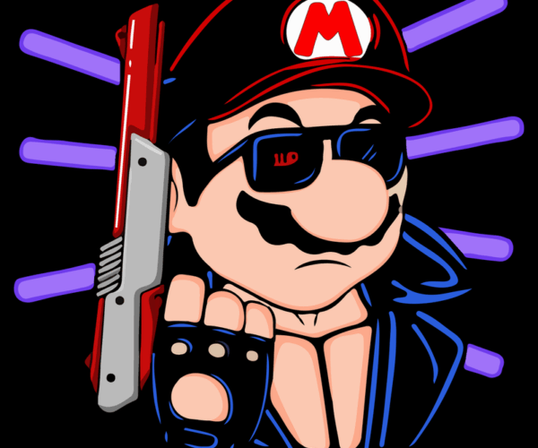 Retro Mario - Gun-Toting Gamer