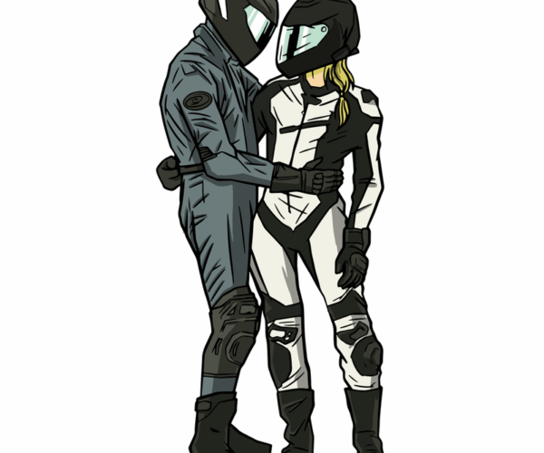 Motorcycle Couple - Asphalt Romance