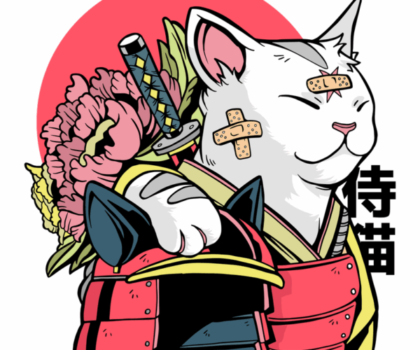 Samurai Cat - Bandaged Warrior