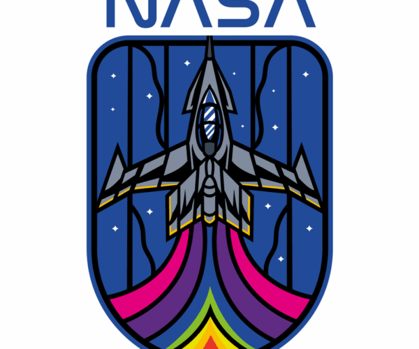 Retro Space Jet - NASA Rainbow Trails