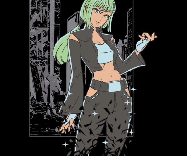 Cyberpunk Girl - Shattering Reality