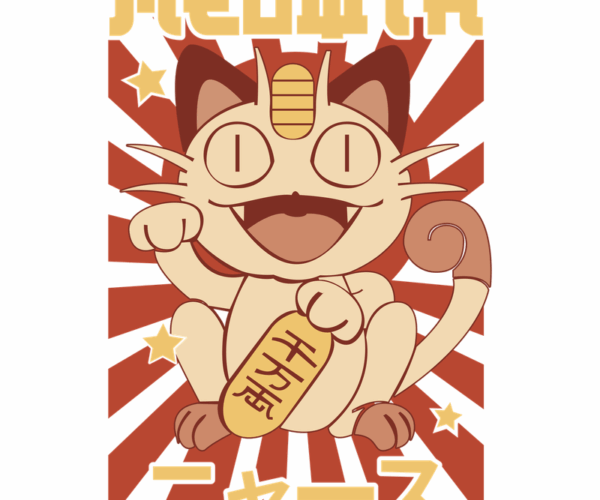 Meowth - Retro Japanese Fortune Cat