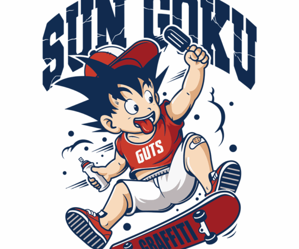 Goku Skateboarding - Graffiti Artist