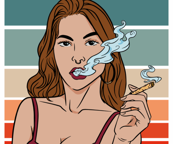 Retro Woman Smoking - Vintage Cannabis Culture
