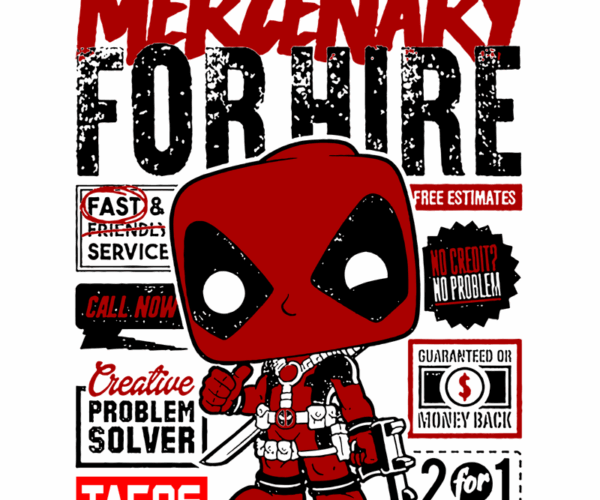 Deadpool Mercenary for Hire - Chibi Style