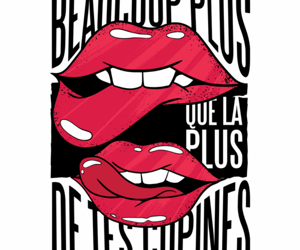 Seductive Lips - French Phrase Design