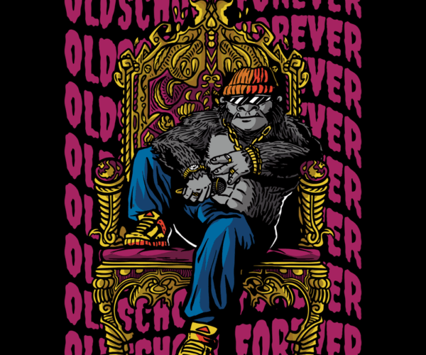Old School Gorilla King - Hip Hop Royalty