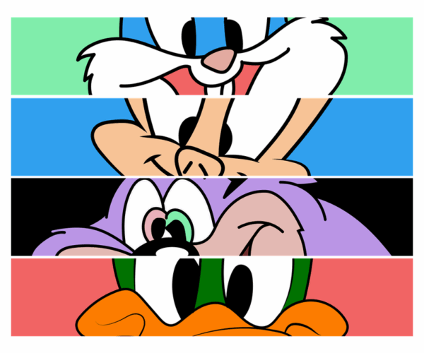 Looney Tunes Stacked Faces - Retro Cartoon Fun
