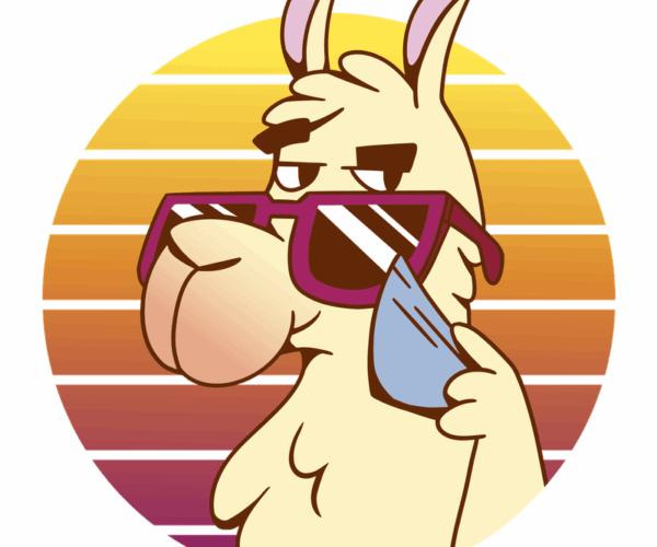 Cool Llama - Retro Sunset Vibes
