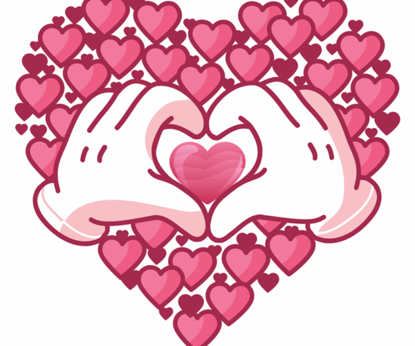 Loving Hands Heart Burst - Kawaii Valentine's Day Design
